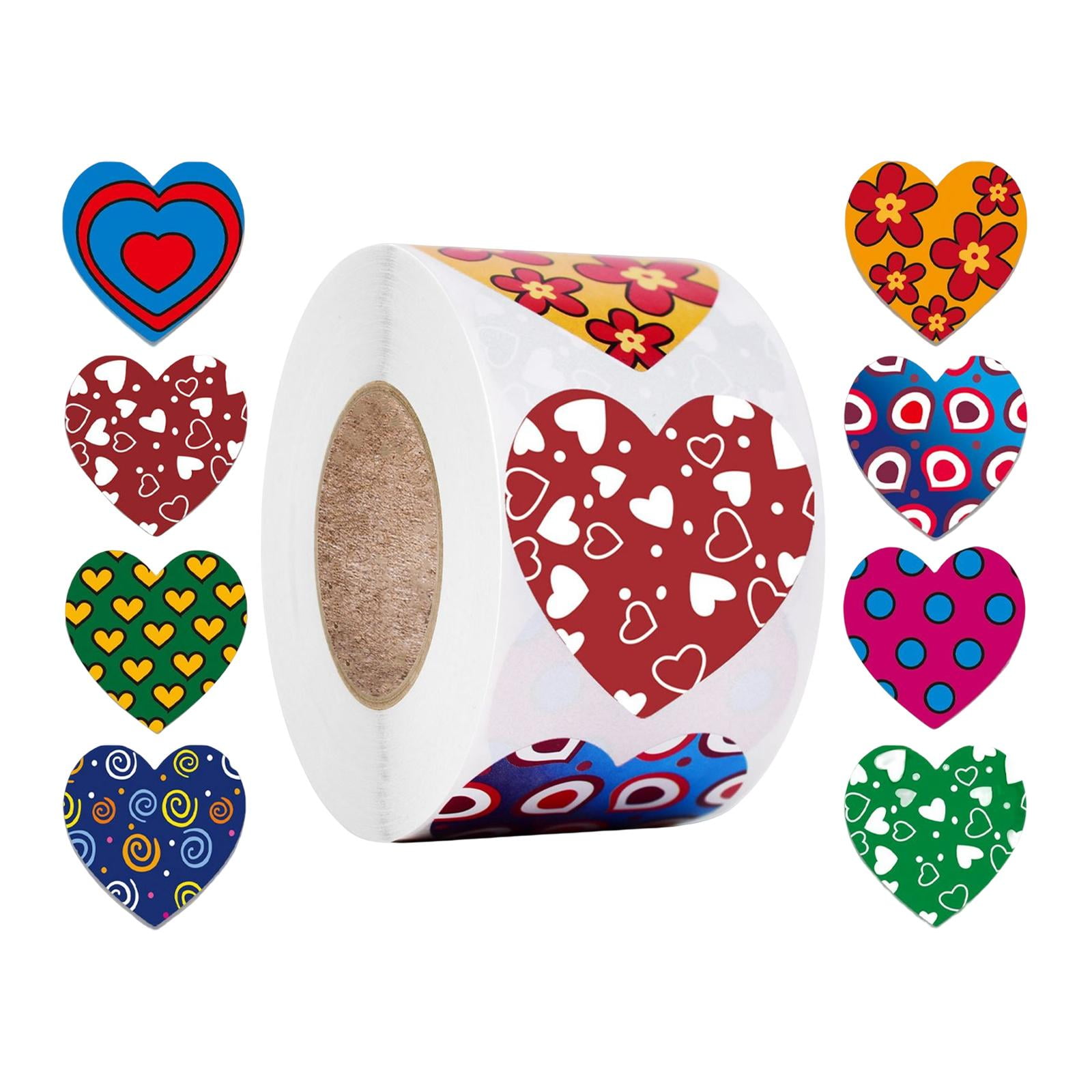 Milageto 2-6pack 500Pcs Funky Heart Stickers Love Decorative Sticker for Valentine'S Day 4 Pcs