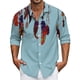 thumbnail image 1 of Men's Summer New Loose Print Long Sleeve Shirt Cardigan Beach Shirt4XL, 1 of 4