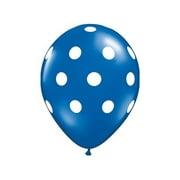 25 Pack 12" Royal Blue SENSATIONAL Polkadot Latex Balloons 5PC