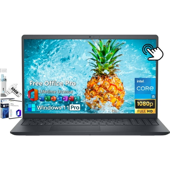 Dell Inspiron 15 Touchscreen Laptop, 15.6" Full HD Display, Intel 10-Core i5-1235U, 16 GB RAM, 1 TB SSD, Intel UHD Graphics, Wi-Fi, HDMI, Win 11 Pro, w/MS Office Pro Lifetime License & Accessories