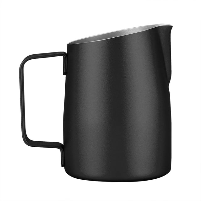 Espumador de leche duradero de acero inoxidable para café, cocina, hotel, fiesta (negro)