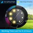 thumbnail image 2 of 4 Pack Solar Disc Light Outdoor Driveway Solar Powered Path Light Waterproof,Multi-Color, 2 of 3