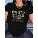 thumbnail image 1 of Camiseta para mujer verano cuello redondoWomen's Fashion Casual T-Shirt with English Letter Print, Round Neck, Short Sleeve, Comfortable Summer Top, Polyester and Spandex Blend, Machine Washable, Pa, 1 of 6