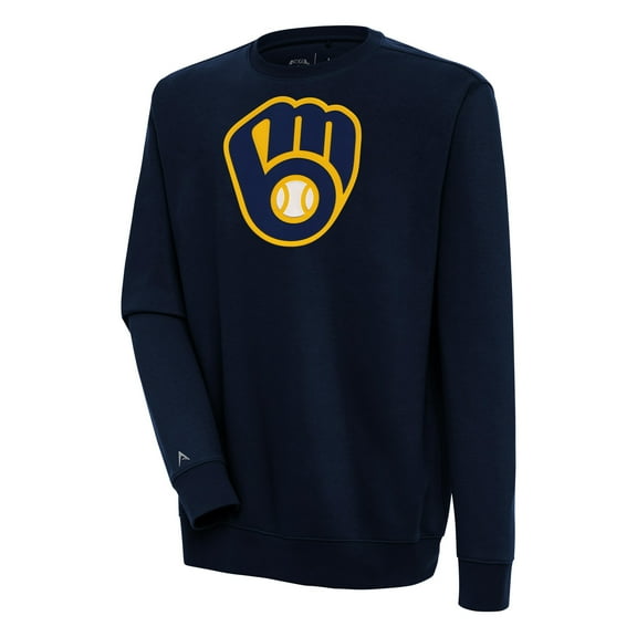 Men's Antigua Navy Milwaukee Brewers Victory Pullover Sweatshirt