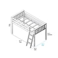 thumbnail image 6 of Max & Lily Twin Loft Bed, Solid Wood Loft Beds with Ladder for Kids, White, 6 of 12