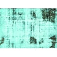 thumbnail image 1 of Ahgly Company Machine Washable Indoor Rectangle Oriental Turquoise Blue Modern Area Rugs, 2' x 5', 1 of 4