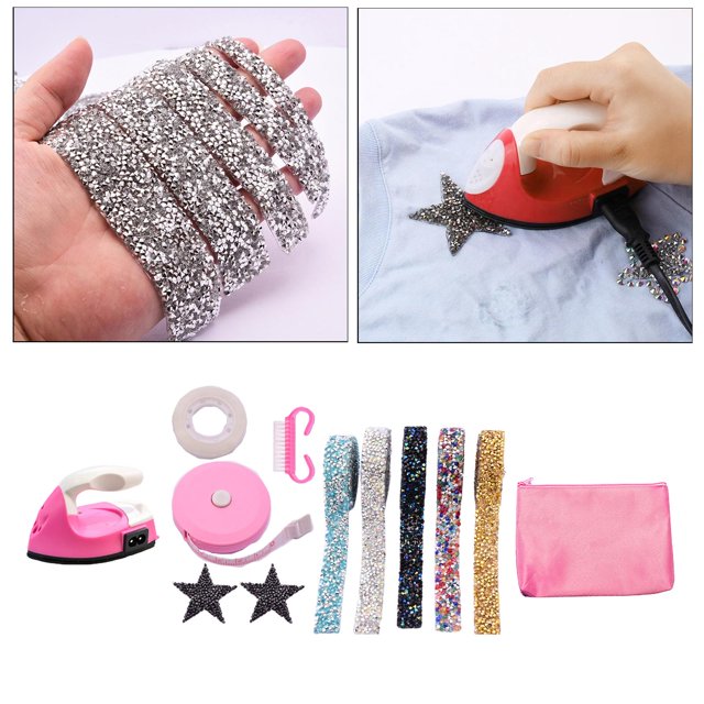 mini set de de de calor, chaquetas de camiseta, parches de hierro decorativos para coser, apliques de cristal para , pantalones, Multicolor perfecl Planchar en parches de costura