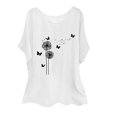 thumbnail image 1 of Birdeem Mode Femmes Coton et Lin Imprimé Col Rond Manches Courtes Haut Chemises Blouses, 1 of 1