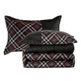 thumbnail image 3 of Marina Decoration Home Decor Ultra Soft Luxury Fluffy Goose Down Alternative Bedding Printed Comforter Set, Modern Black Grey Geometric Plaid Pattern, 3 of 6