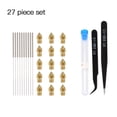 thumbnail image 1 of Kit de cabezales de boquilla de latón MK8 para impresora 3D, kit de pinzas de limpieza de cabezales de extrusora, 0,4 mm 27 piezas / juego Inevent EL4446-03B, 1 of 7