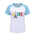 thumbnail image 4 of Rovga Girl Tops 2-3 Years Cartoon Prints Short Sleeve And Games Printed Raglan Shirt 3484 Round Neck Fashion Playsuit Light Blue, 4 of 4