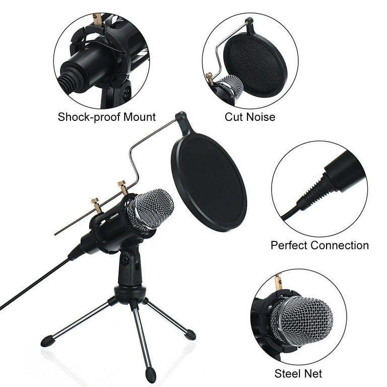 USB Computer Microphone, Enhanced Microphone, Double Layer Acoustic Professional Sound Chipset for Facebook, Skype, Search, Podcasting, Gaming - Walmart.com