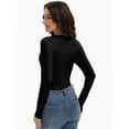 thumbnail image 2 of Womens Square Neck T Shirts Long Sleeve Tops Fitted Tees, 2 of 6