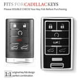 thumbnail image 2 of OFFCURVE Key Fob Cover for Cadillac SRX ATS ELR XTS 2010-2015 , Premium Soft TPU,Black Sliver, 2 of 7