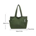thumbnail image 2 of HUISZJ Corduroy Shoulder Bag, Large Capacity Tote Bag, Versatile Tote Handbag for Travel Commute Work (Green), 2 of 7