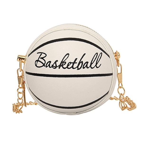 Bolso bandolera informal con forma de pelota de baloncesto para hombre y mujer Blanco