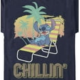 thumbnail image 2 of Men's Lilo & Stitch Chillin' on the Beach Graphic Tee Navy Blue Medium, 2 of 5
