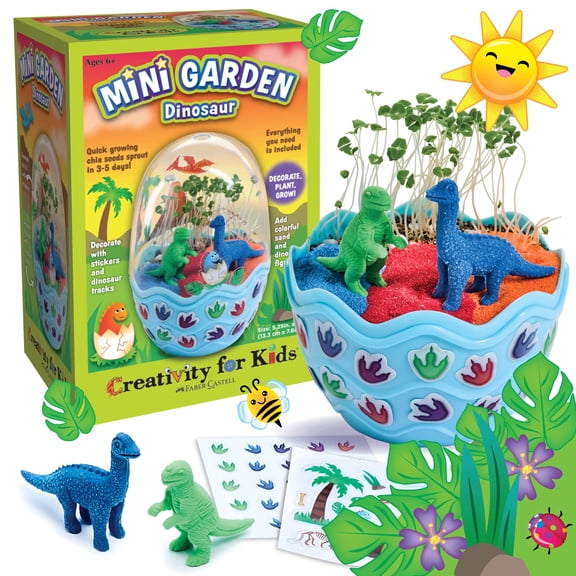 Creativity for Kids Mini Garden – Dinosaur Spring Crafts | STEAM Egg Terrarium, Crafts for Kids (Ages 6 )