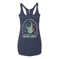 thumbnail image 2 of Wild Bobby Motherhood Some Days I Rock It Skeleton Hand Women Tri-Blend Racerback Tank Top, 2 of 6