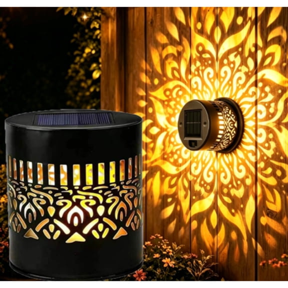 2026 New Solar Mandala Lights Outdoor Wall, Solar Lights For Fence, Decorative Solar Fence Lights Outdoor Waterproof for Garden Patio Deck