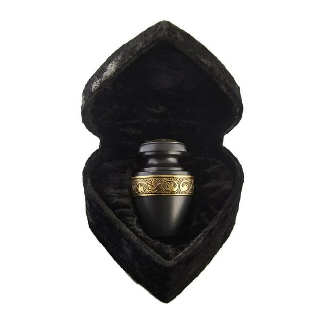 Urna de cremación Trupoint Memorials - Urna pequeña para cenizas humanas | Urnas decorativas Mini urna para cenizas (hombre adulto/mujer) - 1 urna de recuerdo negra griega de hasta 0,2 libras Caja de