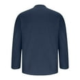thumbnail image 6 of DODADAWANJ Cotton Linen Shirts for Men Big and Tall Roll Up Long Sleeve Shirt Casual Button Up Collared Neck Shirts Loose Fit Solid Color Tops Dark Blue XXL, 6 of 7