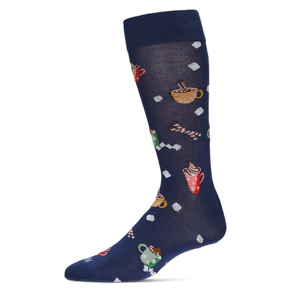 MeMoi Men's Hot Cocoa Bamboo Crew Socks - Mens - Male, 10-13, Navy