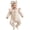Beige-NQ2OQ, variant on JFOPQVSM Baby Clothes: Comfortable Soft Breathable Cute Long Sleeved Bodysuit with Slanted Front Button Design and Lace Neckline