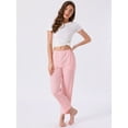 thumbnail image 3 of DARING DIVA Women's Cotton Knit Ribbed Elastic Waist Loungewear M Pink, 3 of 7