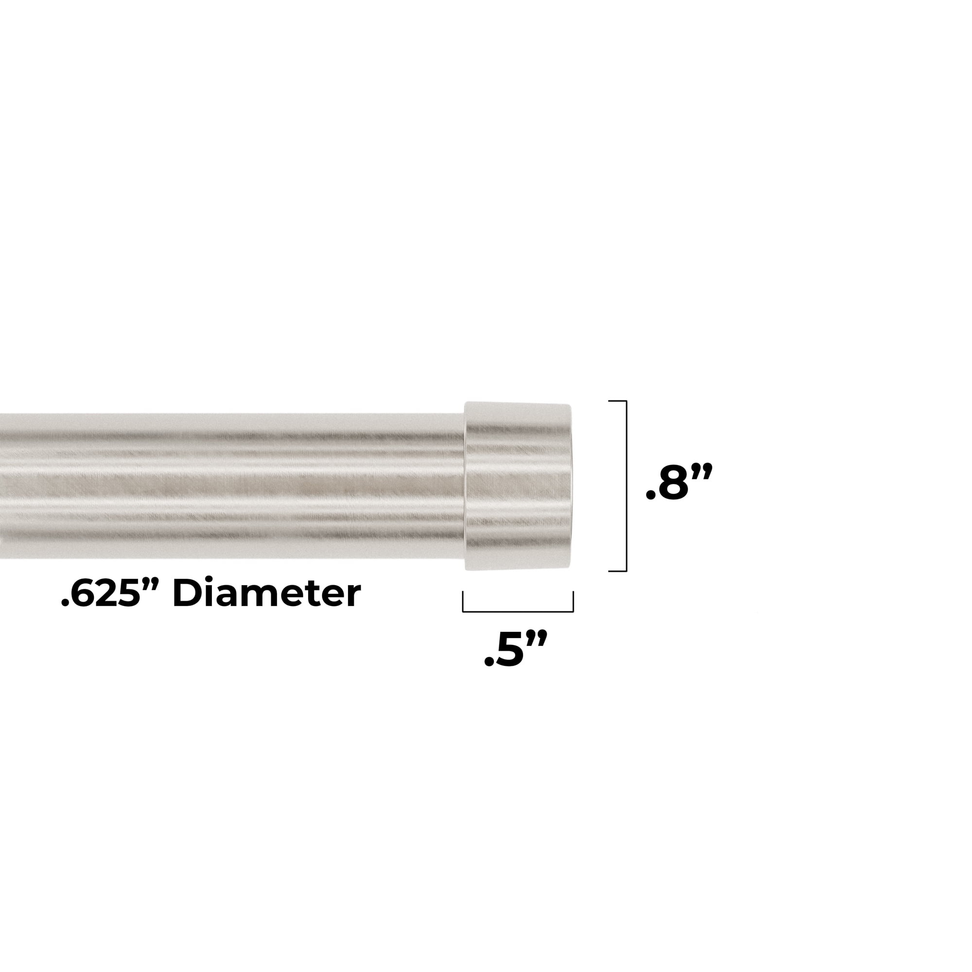Better Homes & Gardens 5/8" Plated Nickel Adjustable Add on Curtain Rod Kit, 32-120"