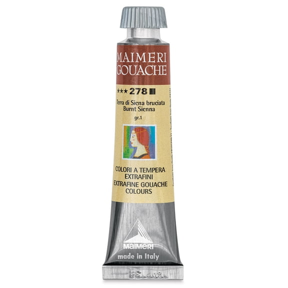 Maimeri Artist Gouache - Burnt Sienna, 20 ml tube