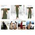 thumbnail image 4 of PRETTYGARDEN Summer Jumpsuits for Women Dressy Ribbed Cap Sleeve Wide Leg Pants Rompers Elegant Casual One Piece Outfits, 4 of 8