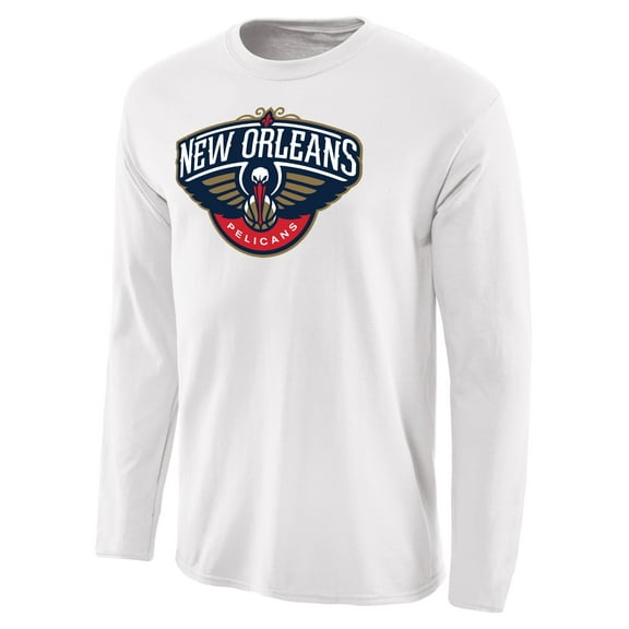 Men's White New Orleans Pelicans Primary Logo Long Sleeve T-Shirt