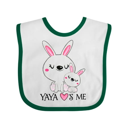 

Inktastic Yaya Loves Me- bunny family Gift Baby Boy or Baby Girl Bib