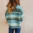 thumbnail image 3 of Giftesty Women's Winter Fall Gradient Color Striped Knitted Crew Neck Long Sleeve Loose Fit Soft Warm Comfortable Pullover Sweater for Daily Wear Casual Outings, 3 of 7