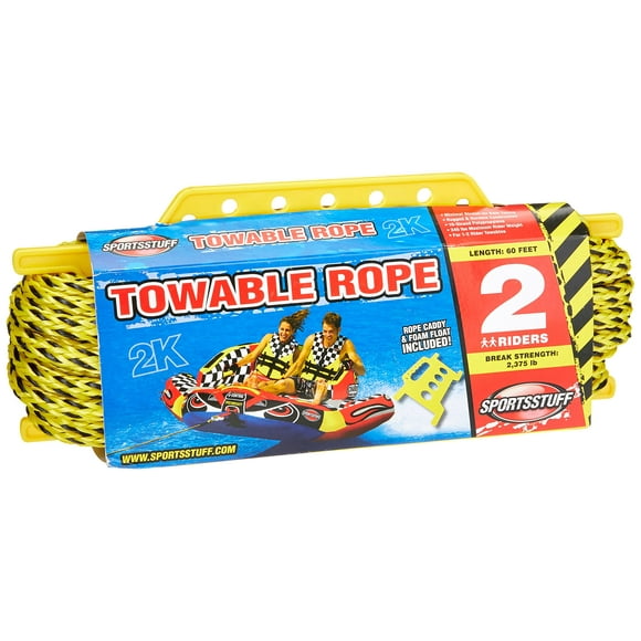 SportsStuff 4K Towable Rope with Rope Caddy, 1-4 Rider Tow Rope for Towable Tubes