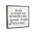 thumbnail image 4 of Stupell Industries Bathroom Aim Humorous Typography Washroom Signage Graphic Art Luster Gray Floating Framed Canvas Print Wall Art, Design by Lettered and Lined, 4 of 5