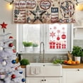 thumbnail image 5 of Farmhouse 4th of July Curtain Valances for Windows, Kitchen Valance Window Treatments Panel 2 Pack, American Country Star Rustic Rod Pocket Short Curtains for Bathroom Bedroom 42 x 18 Inch, 5 of 8