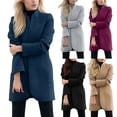 thumbnail image 4 of Women's Long Coat Solid Open Front Cardigan Jacket with Short Sleeve Design, 4 of 5
