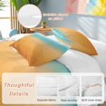 thumbnail image 3 of Teal Orange Ombre Bedding 3 Piece Duvet Cover Set Twin Size, Modern Geometric Striped Abstract Art Soft Microfiber Comforter Cover with Zipper Closure & Pillowcases, FadeResistant Quilt Cover, 3 of 9