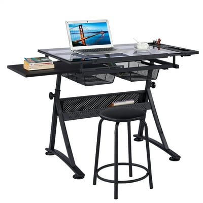 Buy Smilemart Height Adjustable Drafting Table Artist Drawing Desk Tilted Tabletop Art Desk Work Station W 2 Storage Drawers And Stool Online In Indonesia 157378642 Buy Smilemart Height Adjustable Drafting Table Artist Drawing Desk Tilted Tabletop Art Desk Work Station W 2 Storage Drawers And Stool Online In Indonesia 157378642