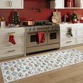 thumbnail image 4 of Moynesa Christmas Runner Rugs 2'x8' Hallway Rug Xmas Tree Runner Kitchen Rug Washable Rug Non Slip Moroccan Carpet Holiday Decor Geometric Soft Rug for Bedroom Bathroom Laundry Living Room, Beige, 4 of 12