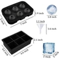 thumbnail image 2 of Bandeja de cubitos de hielo extragrande con tapa (paquete de 2) | Bandejas de cubitos de hielo de silicona jumbo sin BPA con tapa para congelador | Rinde 6 moldes cuadrados grandes para whisky,, 2 of 5