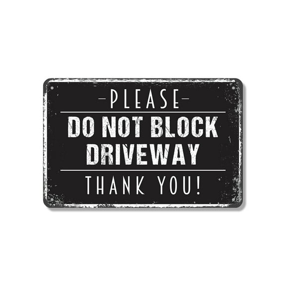 Please Do Not Block Driveway 10 Inch x 14 Inch Novelty Aluminum Metal Sign Keep Entrance Clear Durable Weatherproof Perfect for Homes Alleys Private Roads Fun Gift for Homeowners HOAs