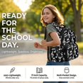 thumbnail image 2 of Xoenoiee Music Note Print Backpack with Lunch Bags and Pencil Case Set of 3 Elementary School Bags Bookbag for Kids Girls Teens Large Capacity Bagpack Rucksack Travel Outdoor Daypack, 2 of 6