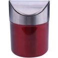 thumbnail image 1 of Mini Poubelle de Table en Acier Inoxydable, Seau de Rangement pour Déchets avec Couvercle Basculant (Rouge), 1 of 5
