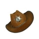 thumbnail image 1 of Injueey Sombrero de vaquero occidental clásico Sombrero para el sol con cuerda Elegante sombrero de para caballeros y damas Kits de decoración para fiestas Café, 1 of 6