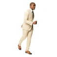 thumbnail image 5 of AZAR MAN Slim Fit 2 Button Tan Beige Micro Textured Weave Men's Suit Notch Lapel 50 Long, 5 of 8
