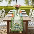 thumbnail image 4 of Easter Bunny Table Runner, Spring Trucks Easter Eggs Floral Green Plaid Washable Cotton Linen Table Runners 60 Inches Long, Dresser Scarf Runner for Coffee/TV Stands/Kitchen/Cabinets 13''x60'', 4 of 9