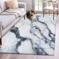 thumbnail image 3 of 4x6 Washable Area Rug, Grey White Marble Non-Slip Rectangle Rug for Living Room Office, Abstract Marble Stone Nature Modern Indoor Accent Floor Mat for Home Decor, 3 of 9